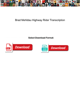 Brad Mehldau Highway Rider Transcription