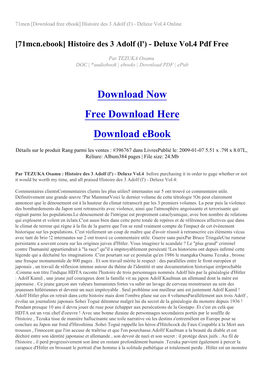 71Mcn [Download Free Ebook] Histoire Des 3 Adolf (L') - Deluxe Vol.4 Online