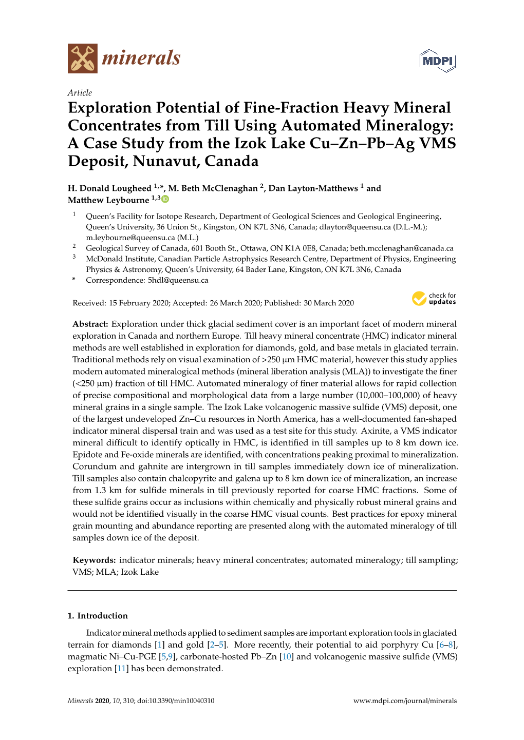 Exploration Potential of Fine-Fraction Heavy Mineral Concentrates from Till Using Automated Mineralogy