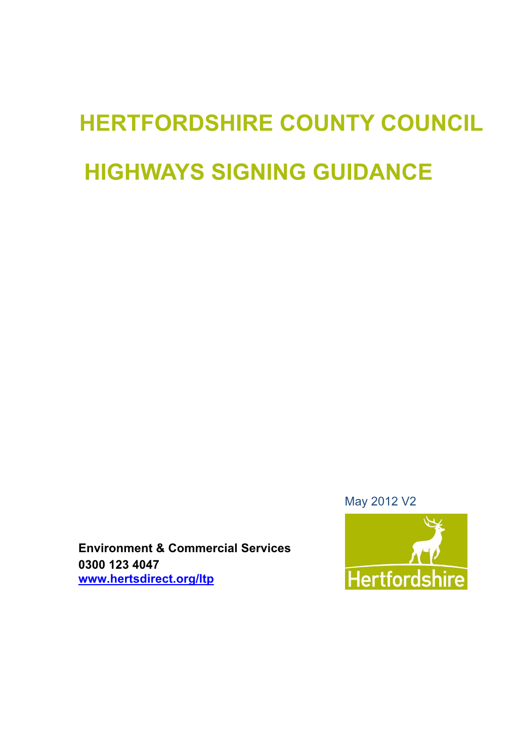 Highways Signage Guidance