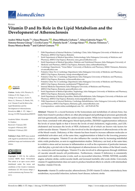 Vitamin D and Its Role in the Lipid Metabolism and the Development of Atherosclerosis