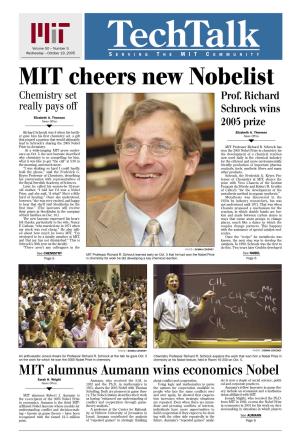 MIT Cheers New Nobelist Chemistry Set Prof