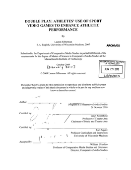 Double Play: Athletes' Use of Sport Video Games to Enhance Athletic Performance