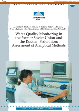 Water Quality Monitoring in the Former Soviet Union and the Russian Federation: Assessment of Analytical Methods
