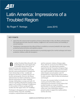 Latin America: Impressions of a Troubled Region B