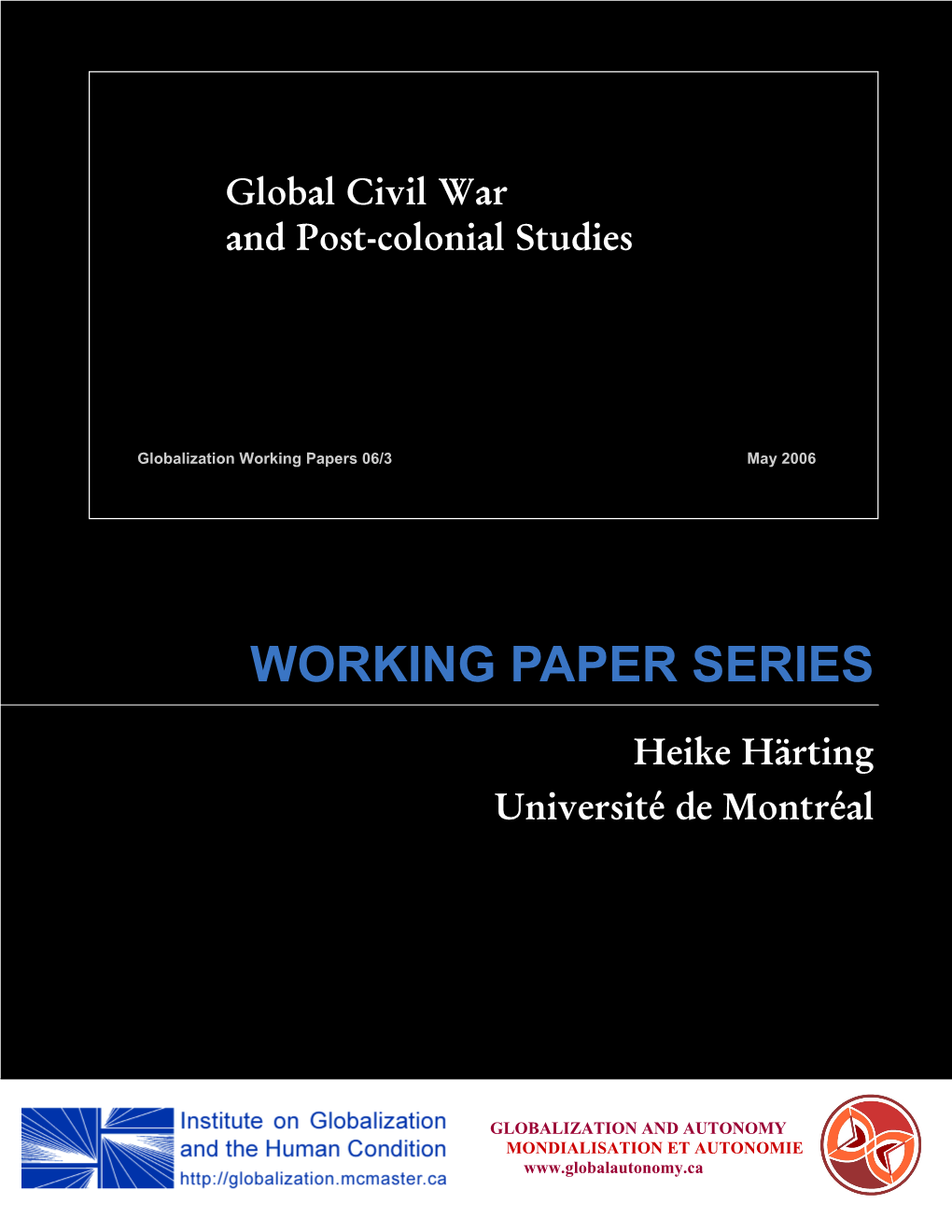 Global Civil War and Post-Colonial Studies