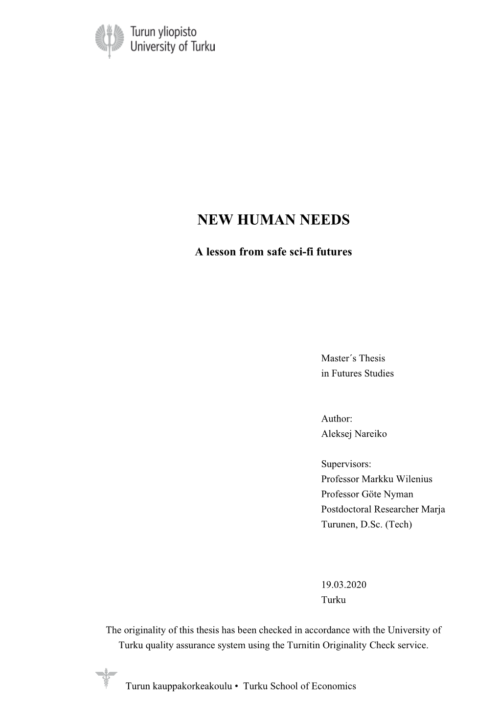 New Human Needs