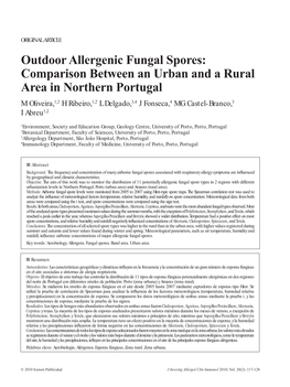 Outdoor Allergenic Fungal Spores: Comparison Between an Urban