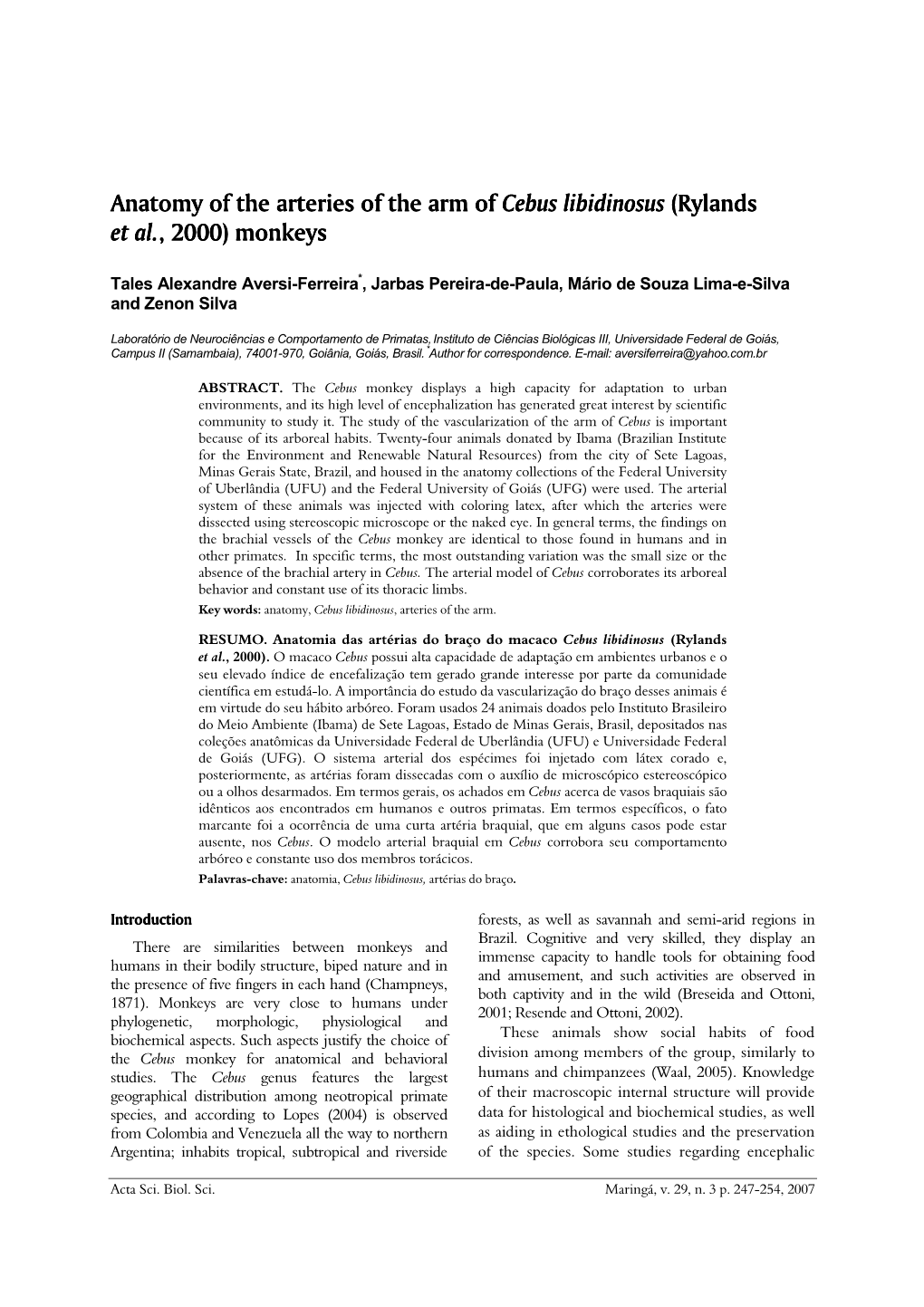 02 022 07 Aversi-Ferreira Et Al. Anatomy of the Arteries