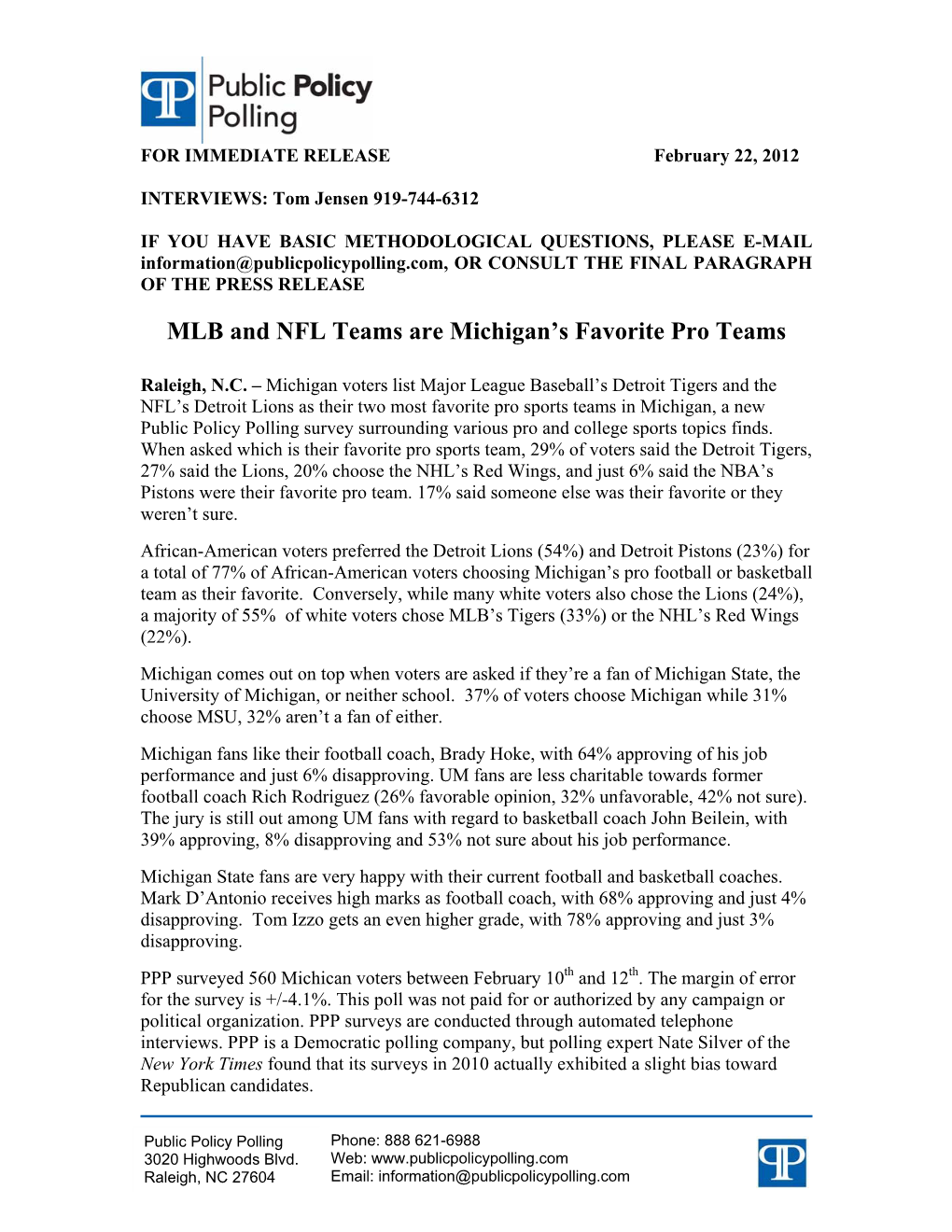 MLB and NFL Teams Are Michigan's Favorite Pro Teams