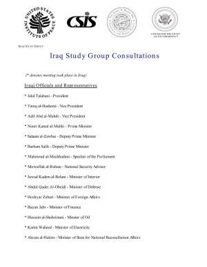 Iraq Study Group Consultations
