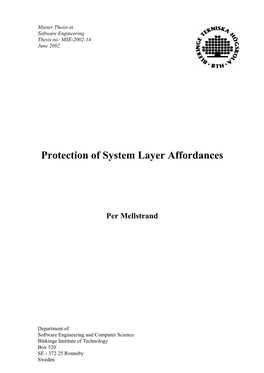 Protection of System Layer Affordances