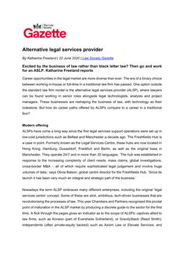 Alternative Legal Services Provider