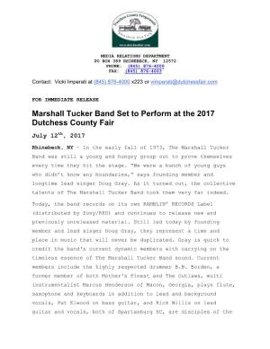 Marshall Tucker Band Set to Perform at the 2017 Dutchess County Fair