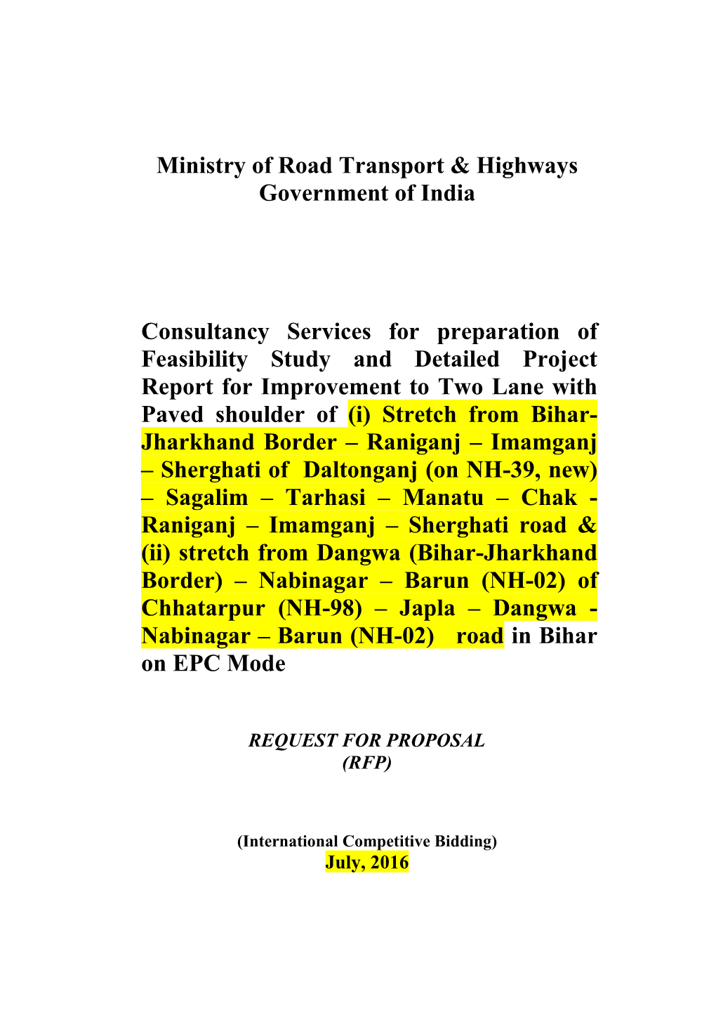 Ministry of Road Transport & Highways