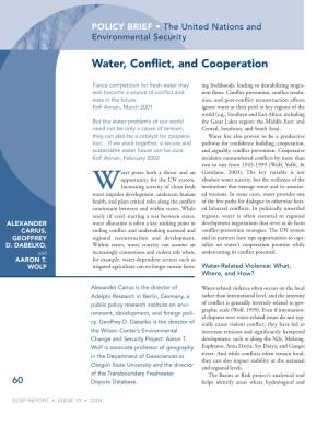 Water, Conflict, and Cooperation