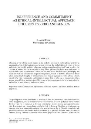 Indifference and Commitment As Ethical-Intellectual Approach: Epicurus, Pyrrho and Seneca