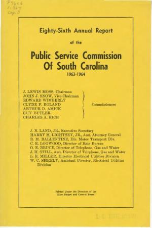 Public Service Commission of South Carolina 1963-1964