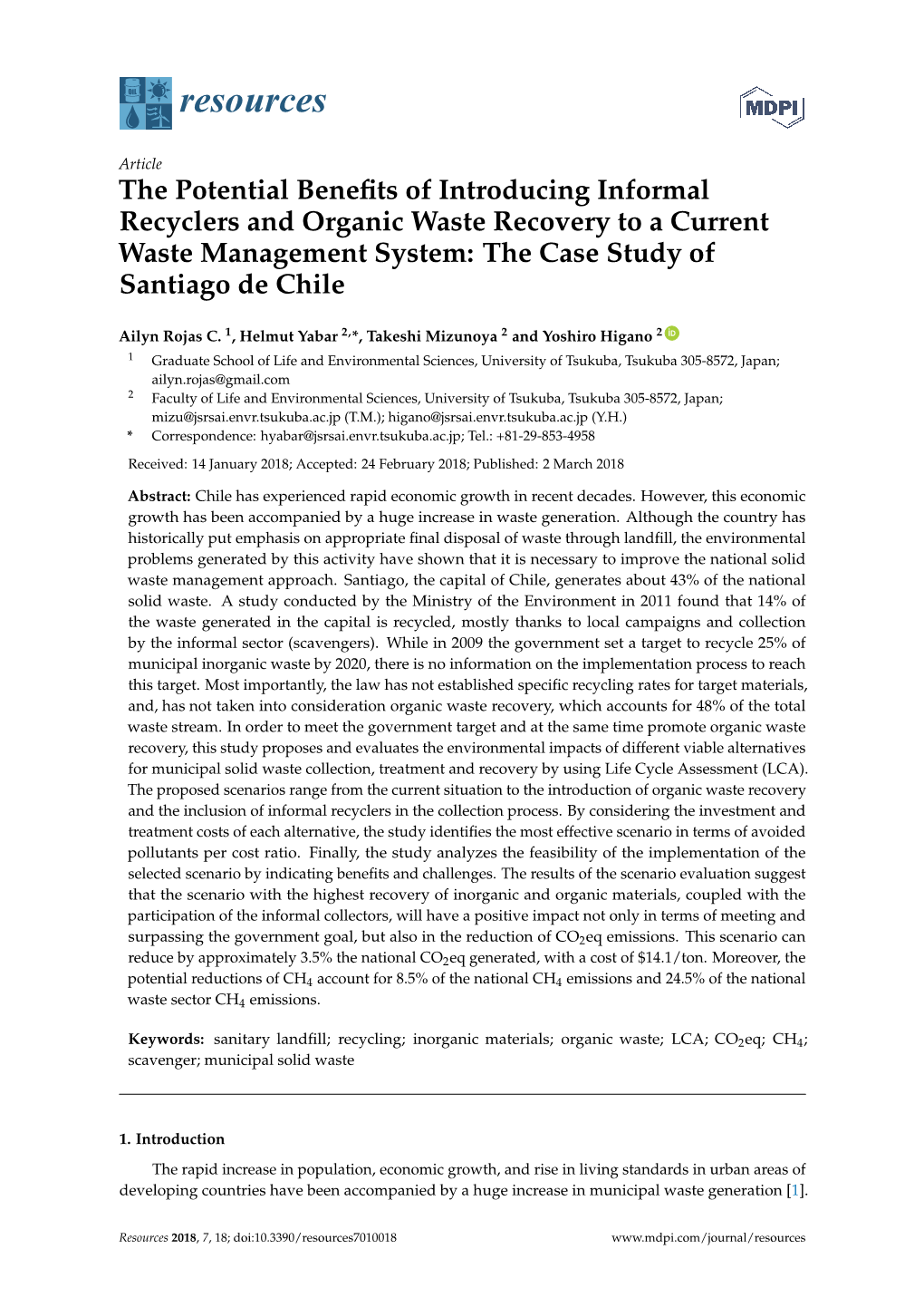 The Potential Benefits of Introducing Informal Recyclers and Organic Waste Recovery to a Current Waste Management System