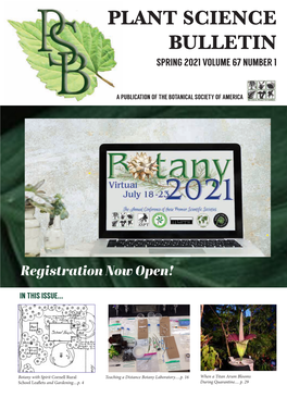Plant Science Bulletin Spring 2021 Volume 67 Number 1