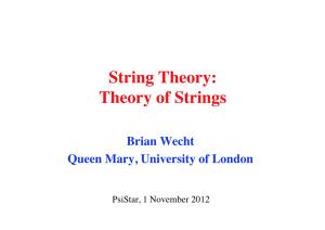 String Theory:  Theory of Strings
