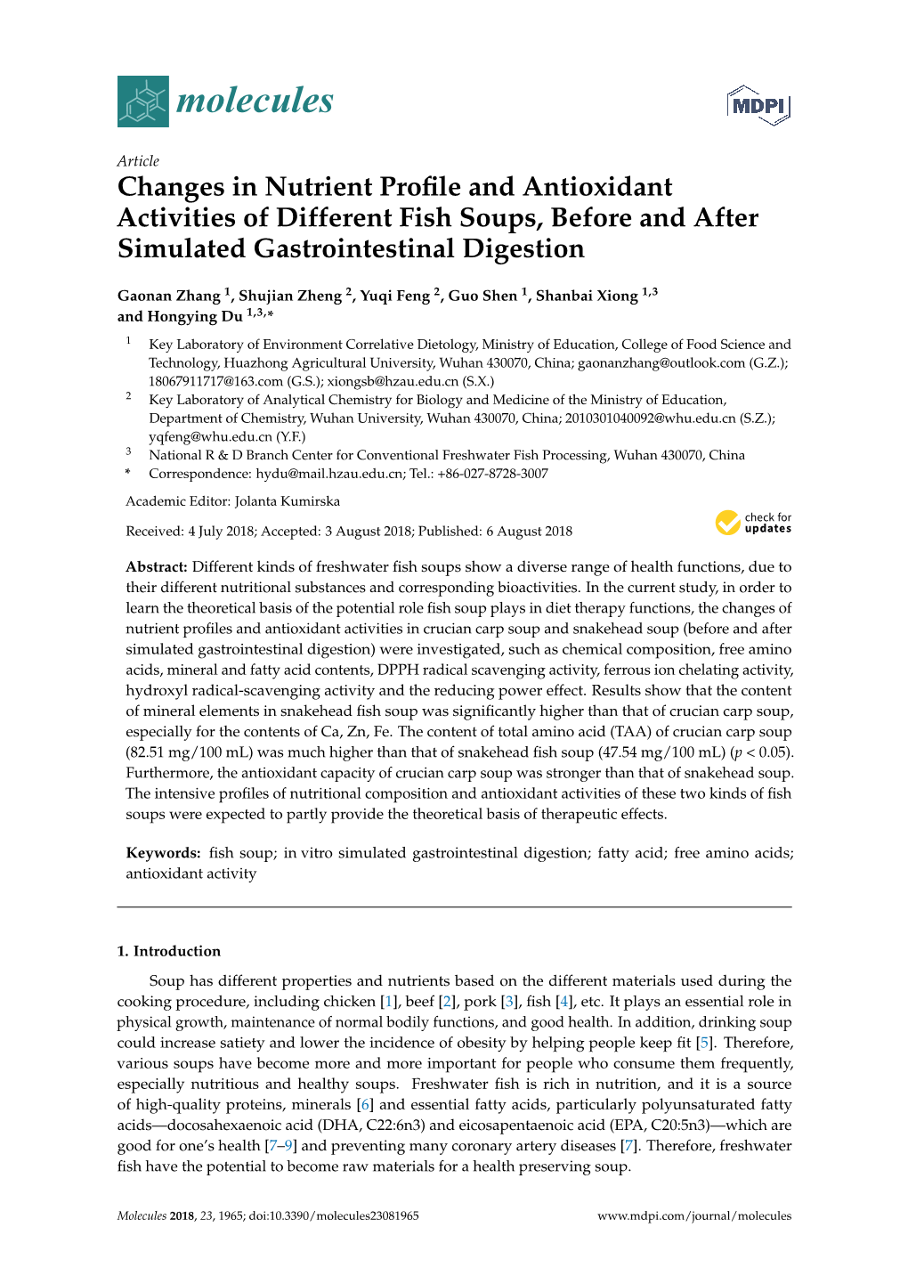 Changes in Nutrient Profile and Antioxidant Activities of Different