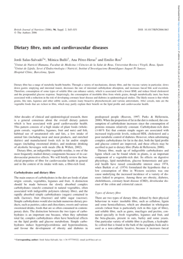 Dietary Fibre, Nuts and Cardiovascular Diseases