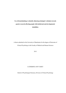 Use of Q-Methodology to Identify Clinical Psychologists' Attitudes