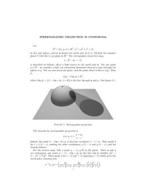 STEREOGRAPHIC PROJECTION IS CONFORMAL Let S2