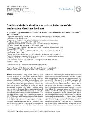 Multi-Modal Albedo Distributions in the Ablation Area of the Southwestern Greenland Ice Sheet