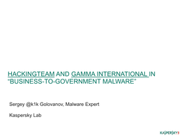 Business-To-Government Malware”