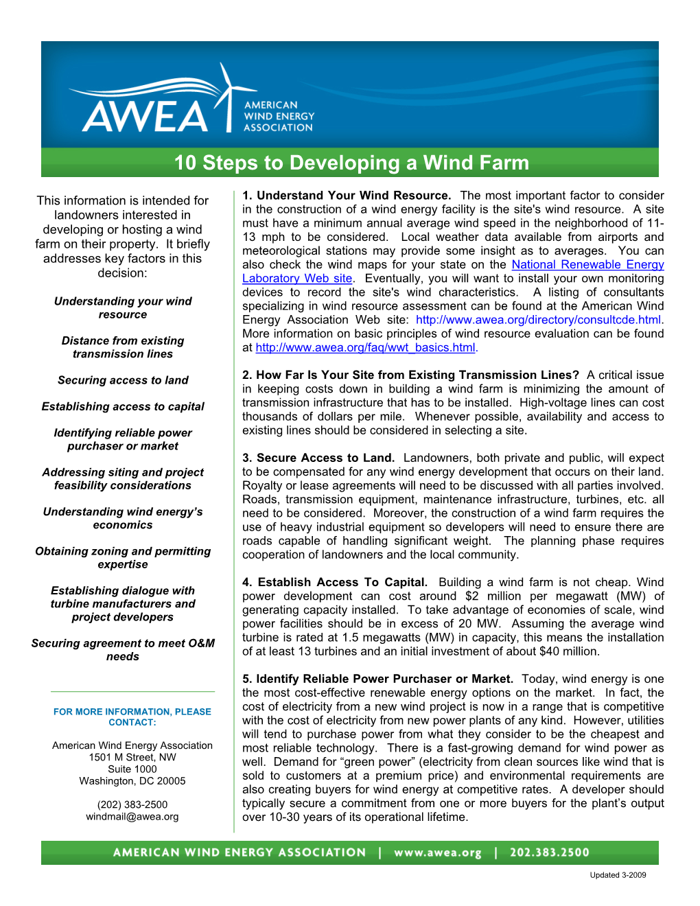 10 Steps to Developing a Wind Farm