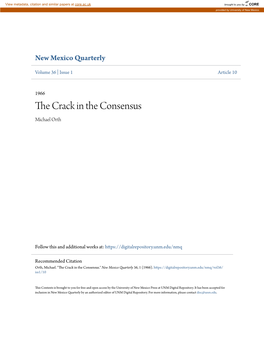 The Crack in the Consensus