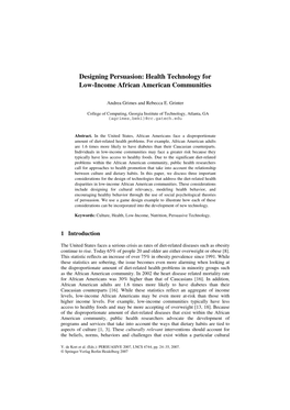 Designing Persuasion: Health Technology for Low-Income African American Communities