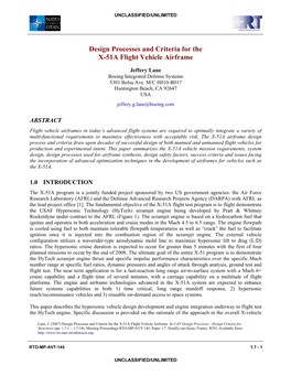 Design Processes and Criteria for the X-51A Flight Vehicle Airframe