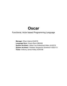 Functional, Actor Based Programming Language
