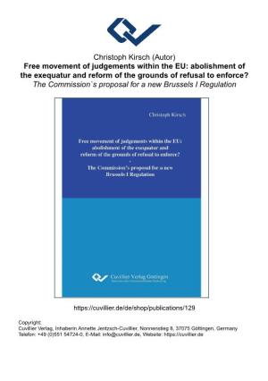 Free Movement of Judgements Within the EU