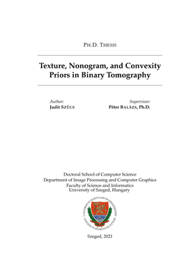 Texture, Nonogram, and Convexity Priors in Binary Tomography