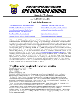 USAF Counterproliferation Center CPC Outreach Journal #299
