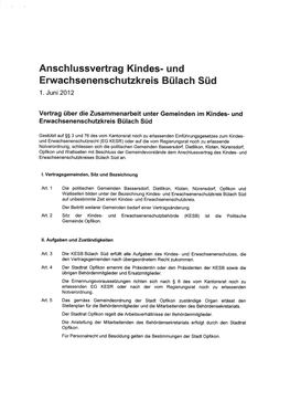 Anschlussvertrag Kindes- Und Erwachsenenschutzkreis Bülach Süd 1
