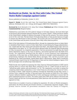 An Air War with Cuba: the United States Radio Campaign Against Castro'