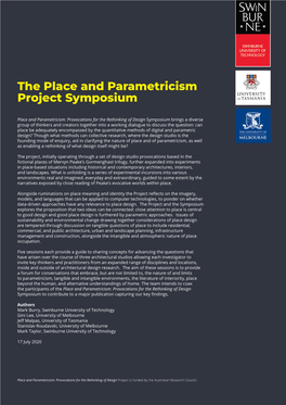 The Place and Parametricism Project Symposium