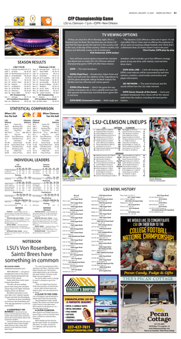 Lsu-Clemson Lineups