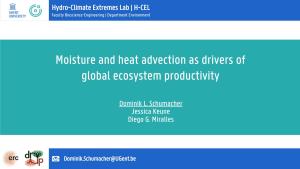 Moisture and Heat Advection As Drivers of Global Ecosystem Productivity