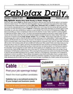 Cablefax Daily. What You Need to Know
