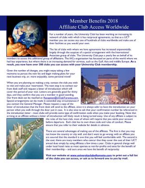 Member Benefits – Affiliate Club Access Worldwide