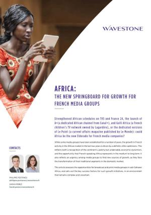 Africa: the New Springboard for Growth for French Media Groups
