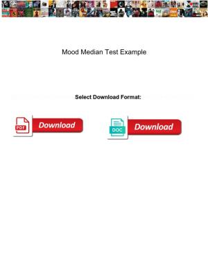 Mood Median Test Example