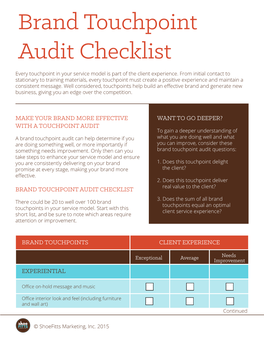 Brand Touchpoint Audit Checklist