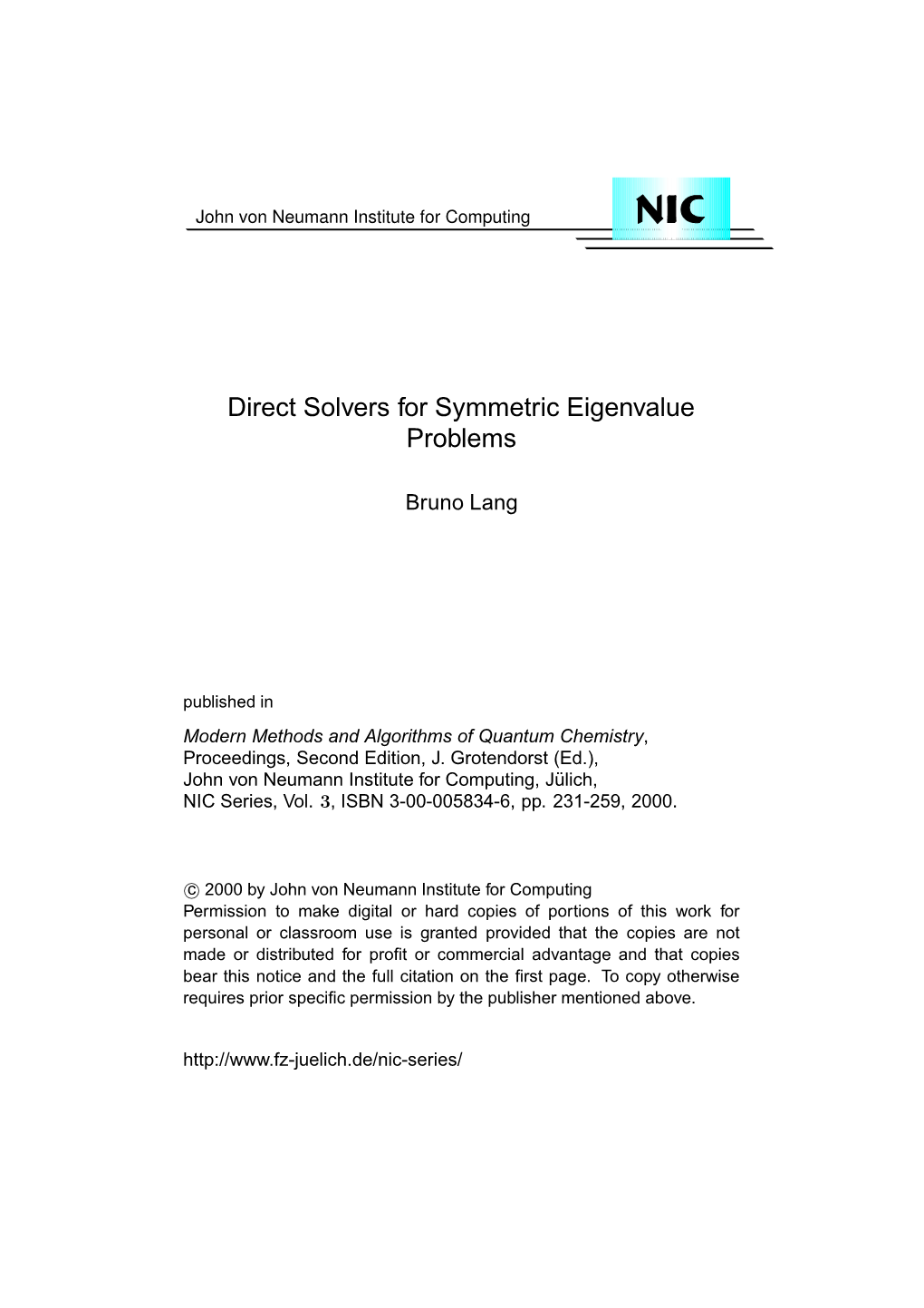 Direct Solvers for Symmetric Eigenvalue Problems